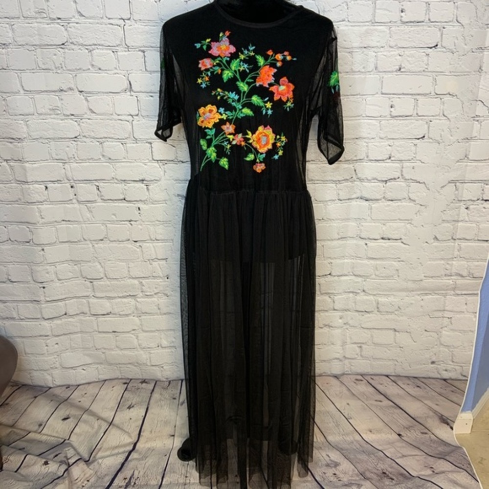 Zara sheer netting dress size small